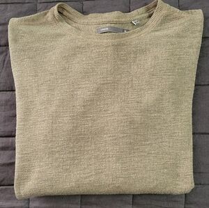 Vince Waffle Knit Thermo LS Tee 100% Cotton Mens Xl Fitted